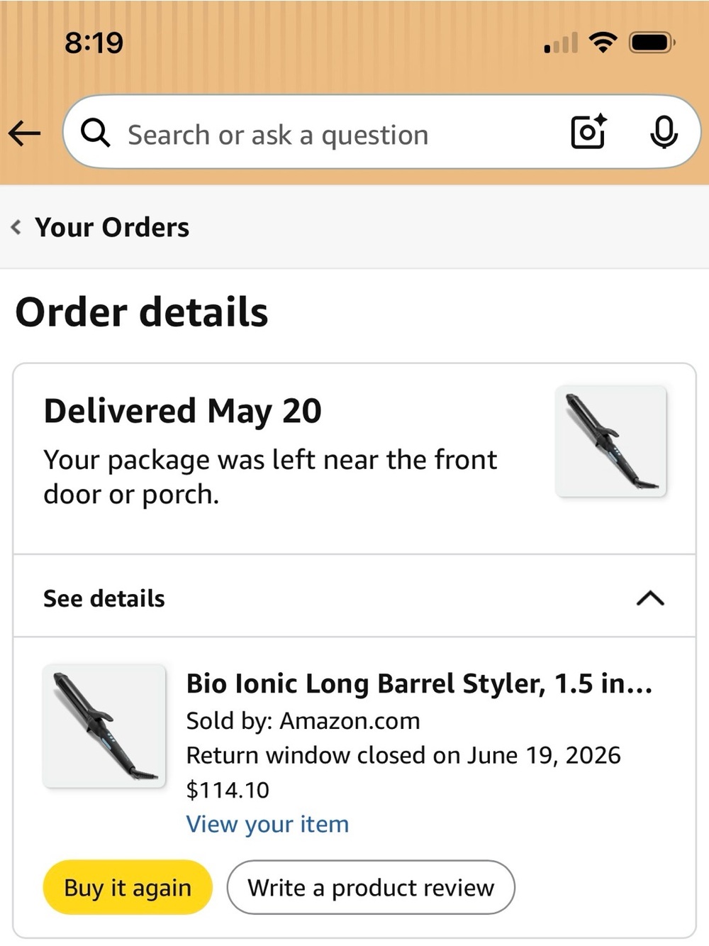 BIO IONIC Long Barrel Styler 1.5" Pro Curling Iron in Black - Picture 9 of 9